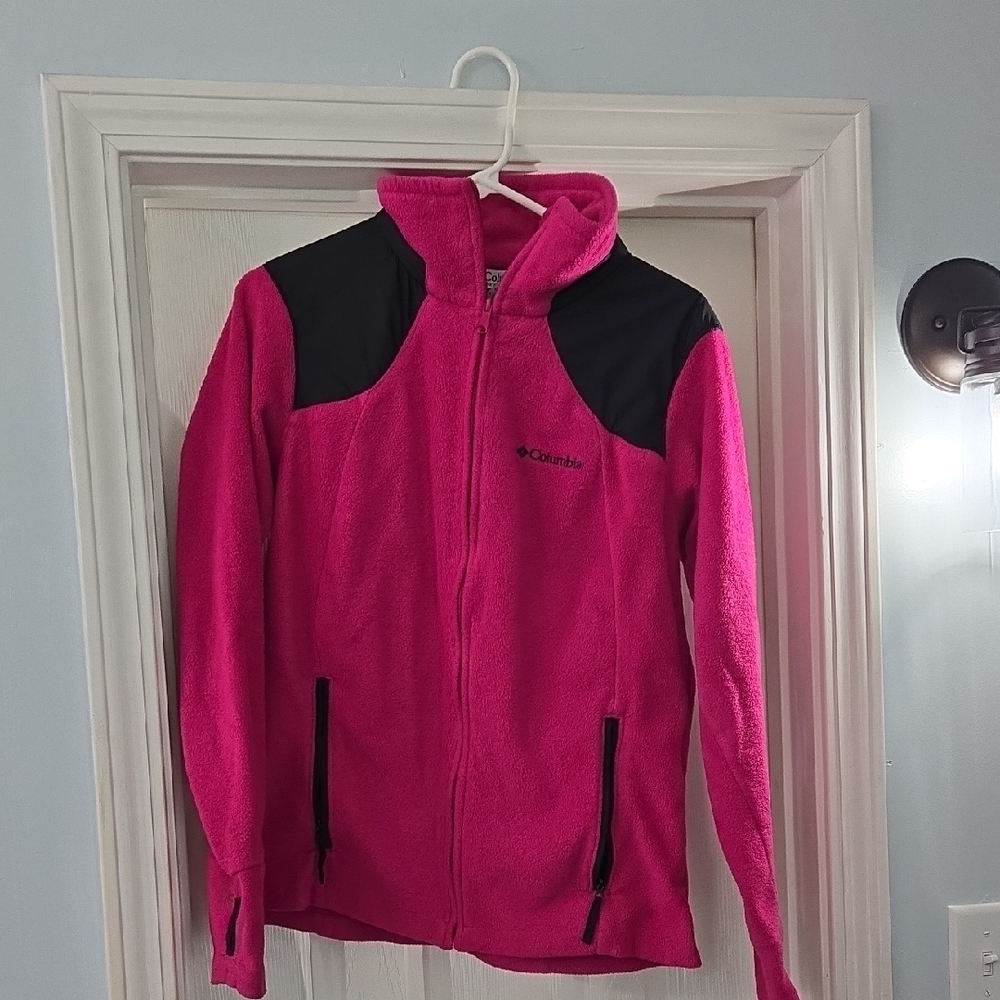 Columbia Fuchsia and Black Fleece Jacket